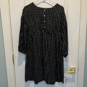 Able Black and White Checkered Dress